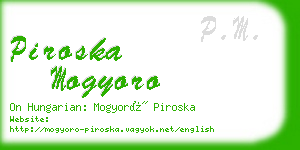 piroska mogyoro business card